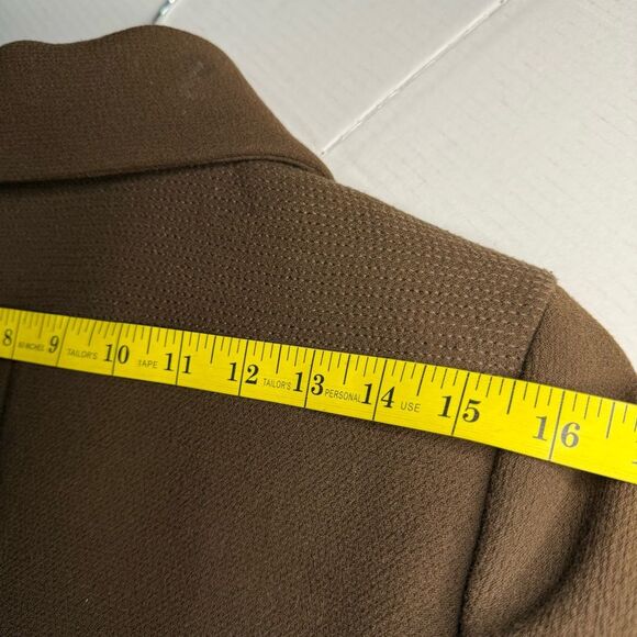 J Crew Brown Belted Wool Tie Peacoat Trench Coat Women's Preppy | Size 10T - Picture 14 of 17